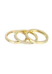 14k Gold Plated 3-Band CZ Set
