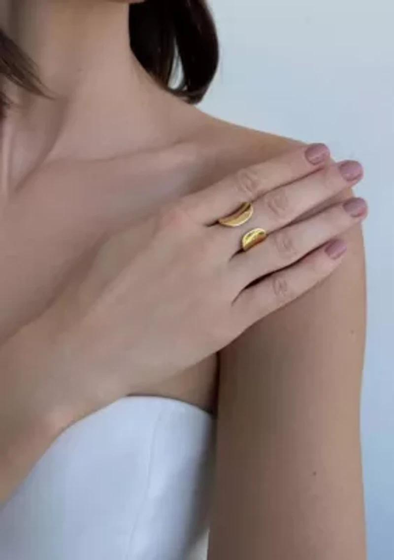 Tarnish Resistant 18k Gold Plated Split Statement Ring