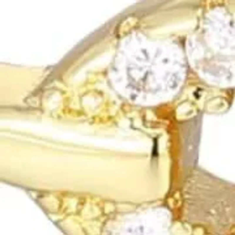 14k Gold Plated CZ Link Ring