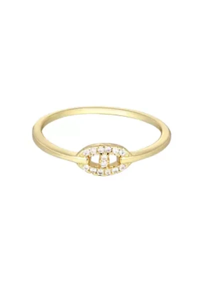 14k Gold Plated CZ Link Ring
