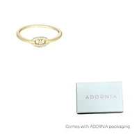 14k Gold Plated CZ Link Ring