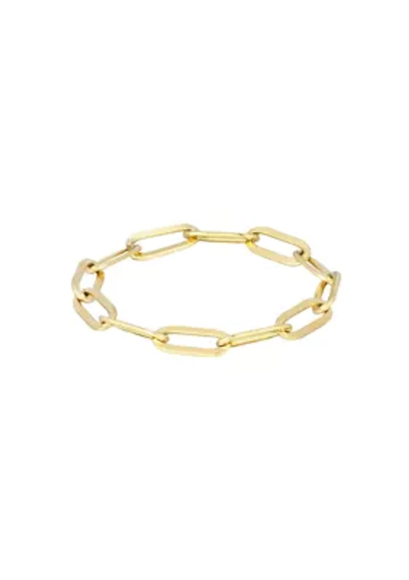 Tarnish Resistant 18k Gold Plated Flexible Paperclip Link Ring