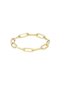 Tarnish Resistant 18k Gold Plated Flexible Paperclip Link Ring