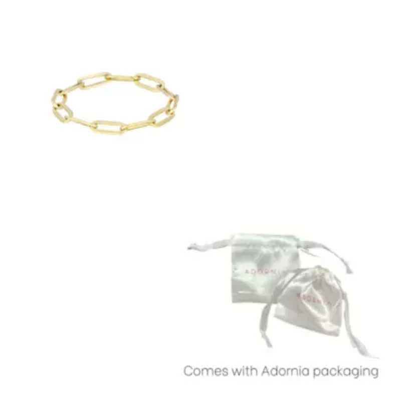 Tarnish Resistant 18k Gold Plated Flexible Paperclip Link Ring