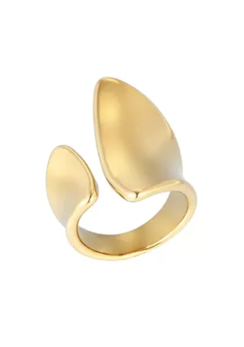 Tarnish Resistant 18k Gold Plated Open Columns Ring