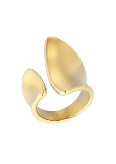Tarnish Resistant 18k Gold Plated Open Columns Ring