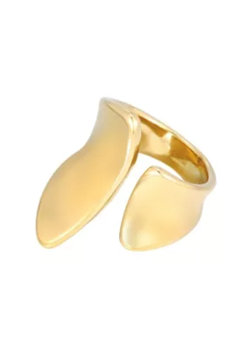 Tarnish Resistant 18k Gold Plated Open Columns Ring