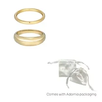 Tarnish Resistant 18k Gold Plated Chunky Dome Ring Set