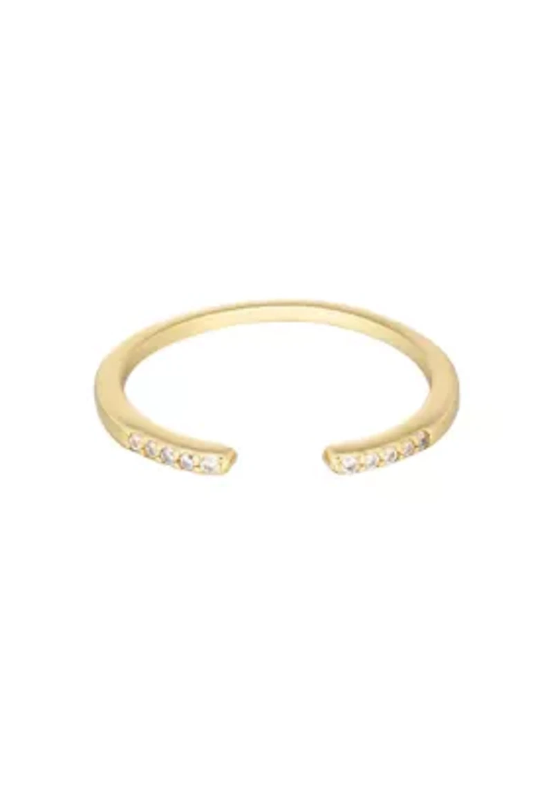 14k Gold Plated Open CZ Band