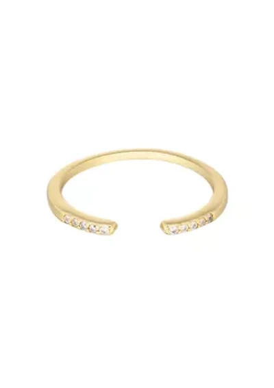 14k Gold Plated Open CZ Band