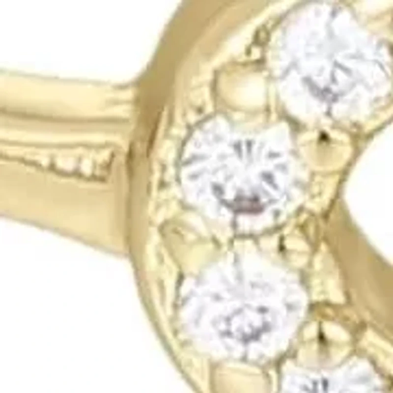 14k Gold Plated CZ Outline Clover Ring