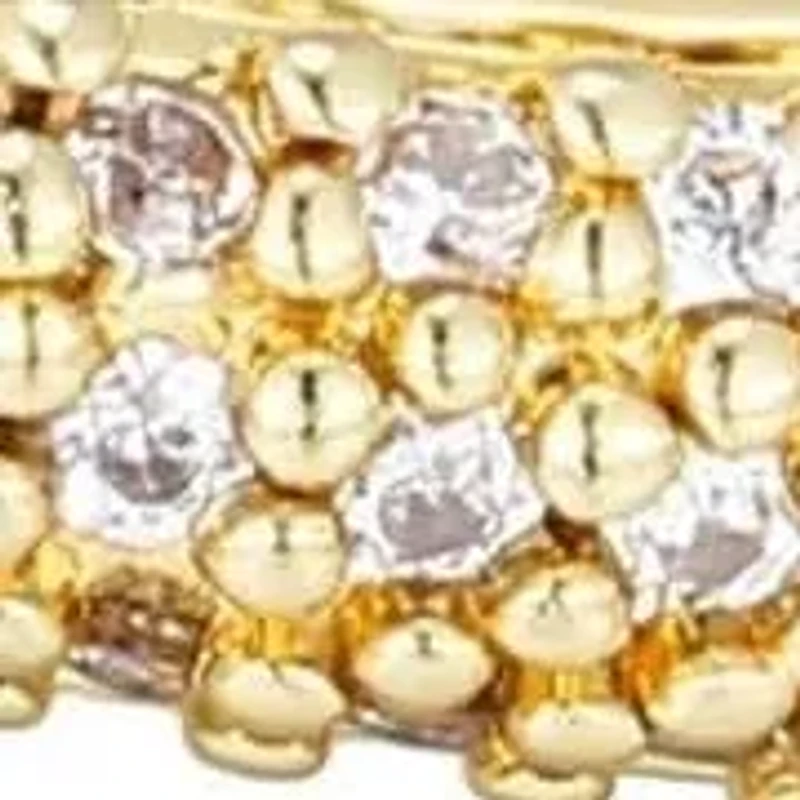 14k Gold Plated Curved CZ Chunky Band