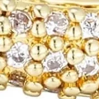 14k Gold Plated Curved CZ Chunky Band