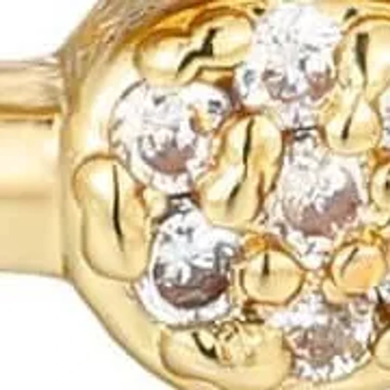 14k Gold Plated CZ Overlap Petals Ring