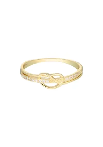 14k Gold Plated Knot CZ Ring