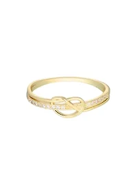 14k Gold Plated Knot CZ Ring