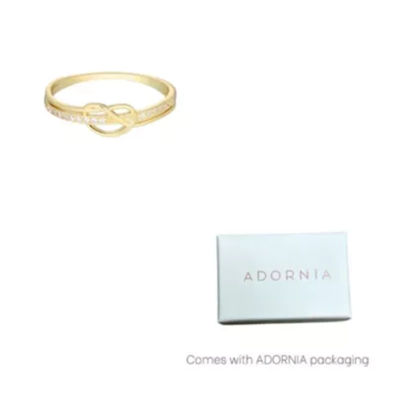 14k Gold Plated Knot CZ Ring