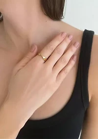 Tarnish Resistant 18k Gold Plated Twist Ring Band