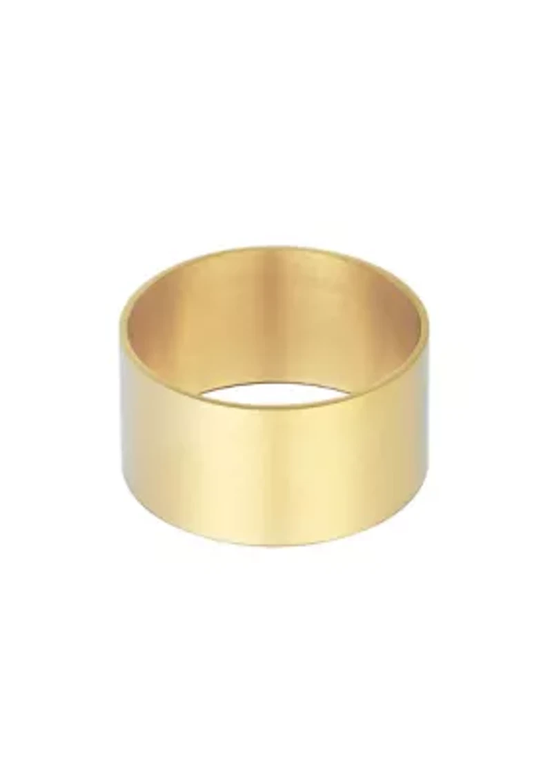 Tarnish Resistant 18k Gold Plated Tall Band