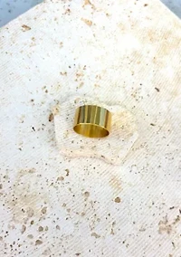 Tarnish Resistant 18k Gold Plated Tall Band