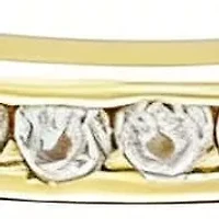 14k Gold Plate 1/2 Eternity and Dotted Band Set of 2 Rings
