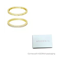 14k Gold Plate 1/2 Eternity and Dotted Band Set of 2 Rings