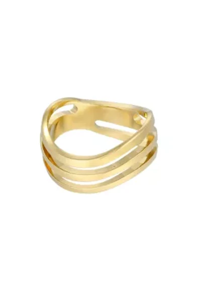 Tarnish Resistant 18k Gold Plated Wave Band