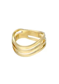 Tarnish Resistant 18k Gold Plated Wave Band