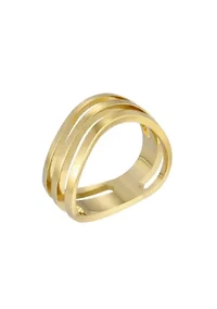 Tarnish Resistant 18k Gold Plated Wave Band