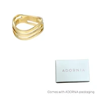 Tarnish Resistant 18k Gold Plated Wave Band