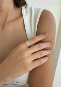 14k Gold Plated CZ Plate Ring