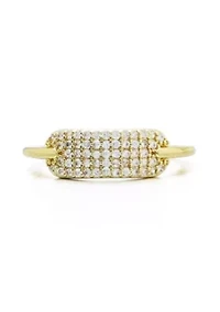14k Gold Plated CZ Plate Ring