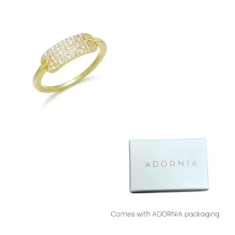 14k Gold Plated CZ Plate Ring