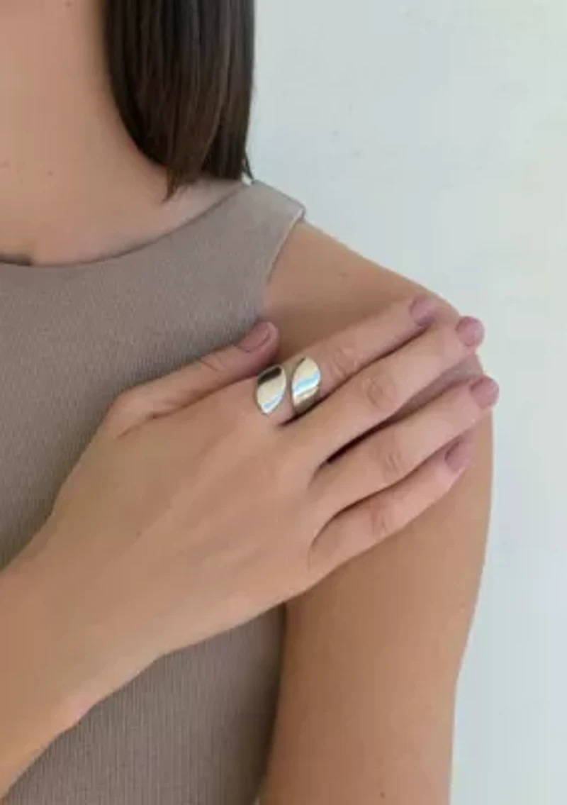 Tarnish Resistant Silver Overlap Petals Ring