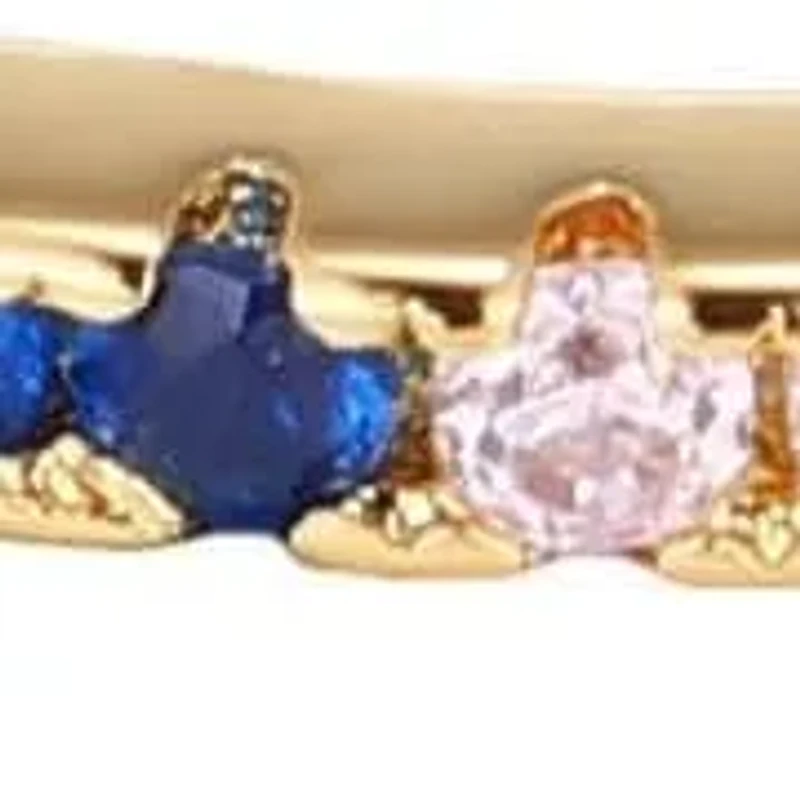 14k Gold Plated Rainbow CZ Eternity Band