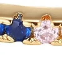 14k Gold Plated Rainbow CZ Eternity Band