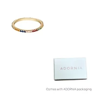 14k Gold Plated Rainbow CZ Eternity Band