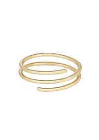 14k Gold Plated Adjustable Coil Wrap Ring