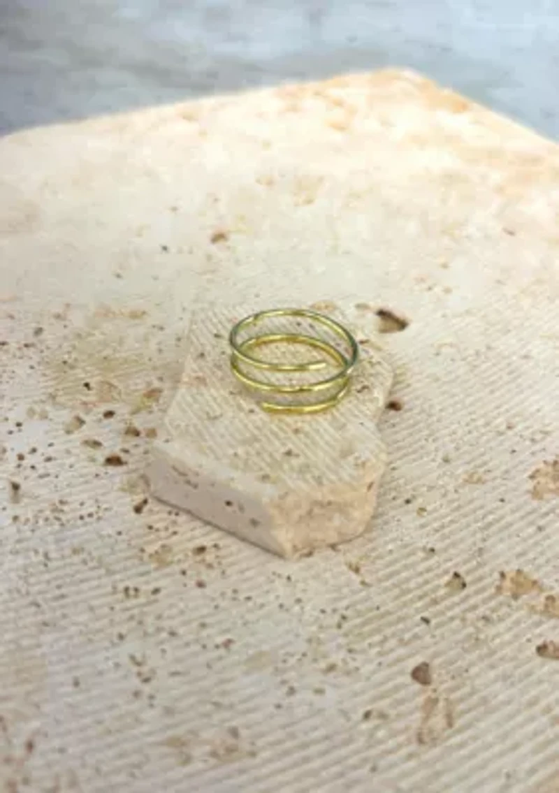 14k Gold Plated Adjustable Coil Wrap Ring