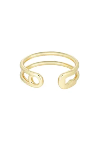 14k Gold Plated Adjustable Safety Band Ring