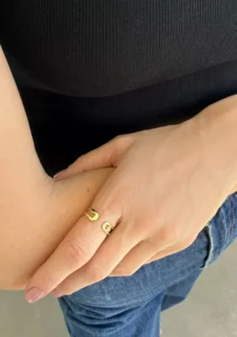 14k Gold Plated Adjustable Safety Band Ring