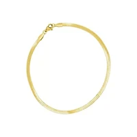Tarnish Resistant 14k Gold Plated Adjustable 9-11" Thin Herringbone Chain Anklet
