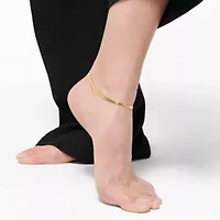 Tarnish Resistant 14k Gold Plated Adjustable 9-11" Thin Herringbone Chain Anklet