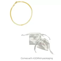 Tarnish Resistant 14k Gold Plated Adjustable 9-11" Thin Herringbone Chain Anklet