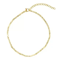 Tarnish Resistant 14k Gold Plated Adjustable 9-11" Herringbone, Valentina, and Mariner Chain Anklet Set