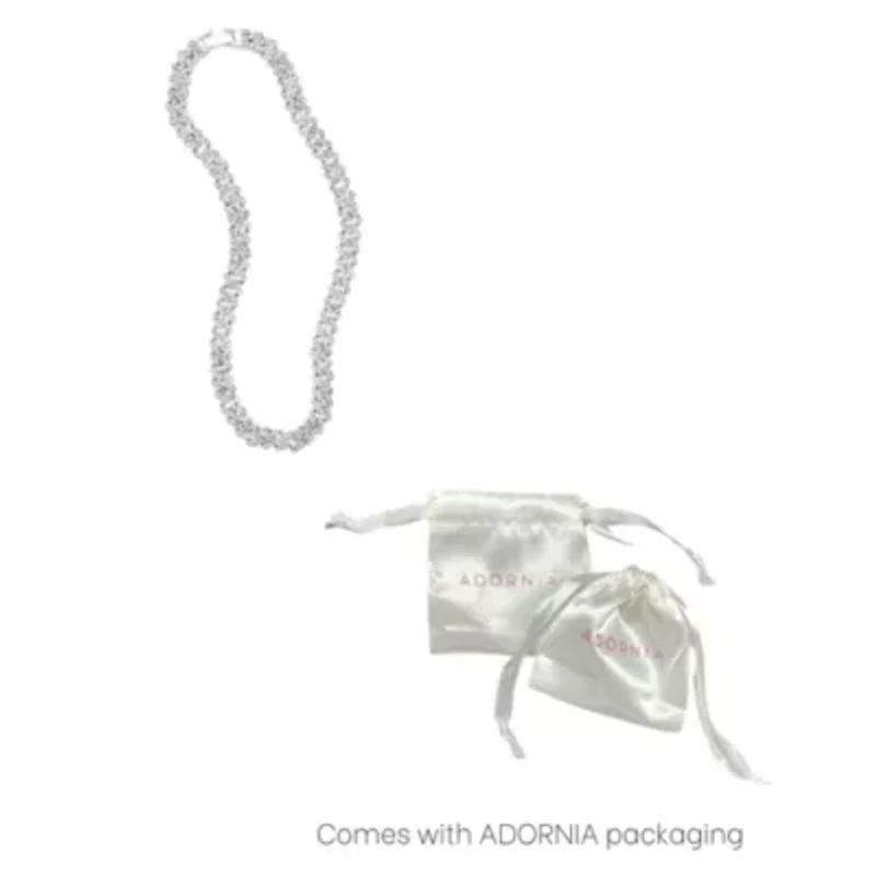 Silver Plated 10" 8mm Crystal Curb Chain Anklet