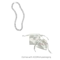 Silver Plated 10" 8mm Crystal Curb Chain Anklet
