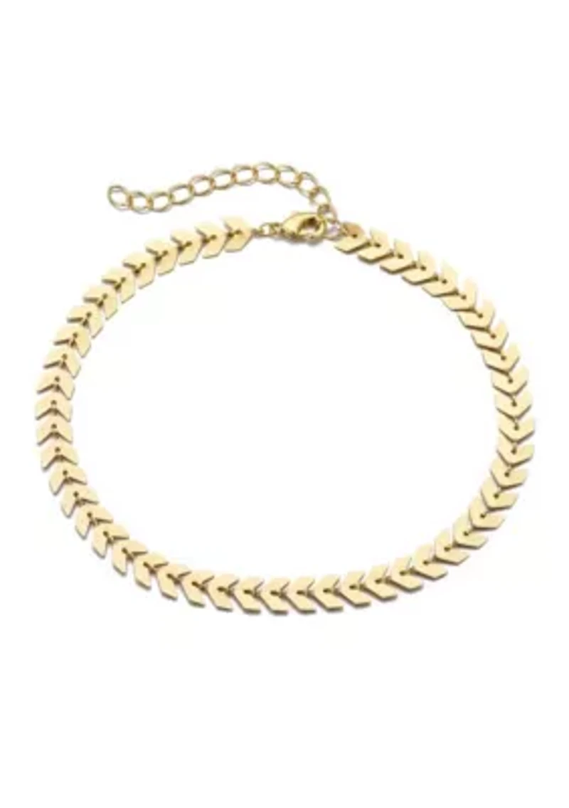 14k Gold Plated Fishtail Chain Adjustable Anklet