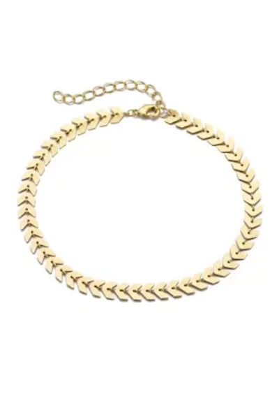 14k Gold Plated Fishtail Chain Adjustable Anklet