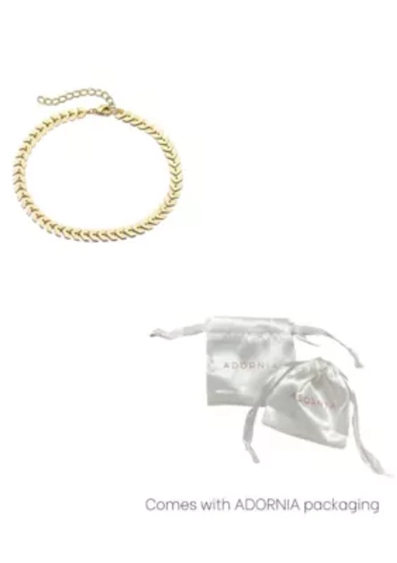 14k Gold Plated Fishtail Chain Adjustable Anklet